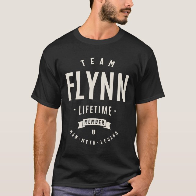 Team Flynn Livstidsmedlem Funny Namn Flynn T Shirt (Framsida)