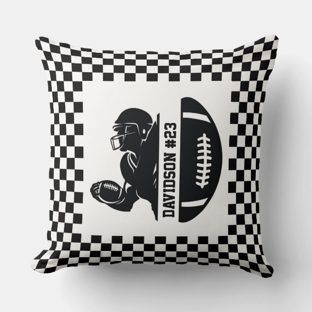 Team Football Player Throw Pillow Kudde (Framsida)