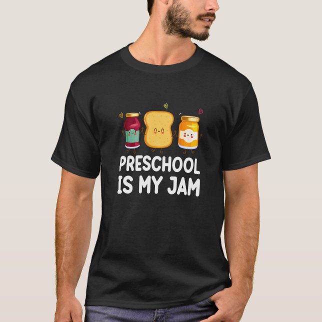Team Förskola Är Min Jam Regnbåge Pre K Lärare T Shirt (Framsida)