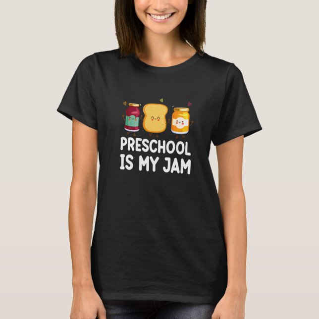 Team Förskola Är Min Jam Regnbåge Pre K Lärare T Shirt (Framsida)