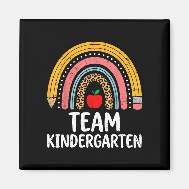 Team förskola boho regnbåge penna k lärare  magnet (Framsidan)
