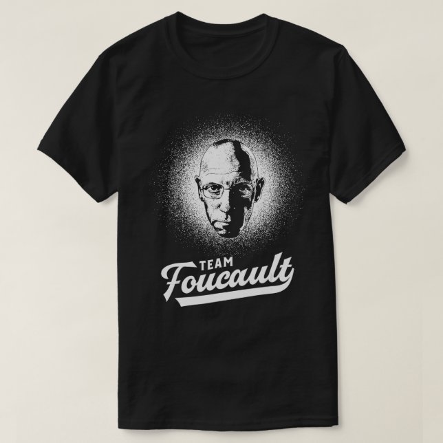 Team Foucault Philosophy Retro Porträtt T Shirt (Design framsida)