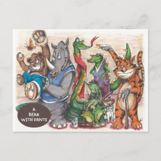Team från "A Bear With Byxor" Bok Vykort