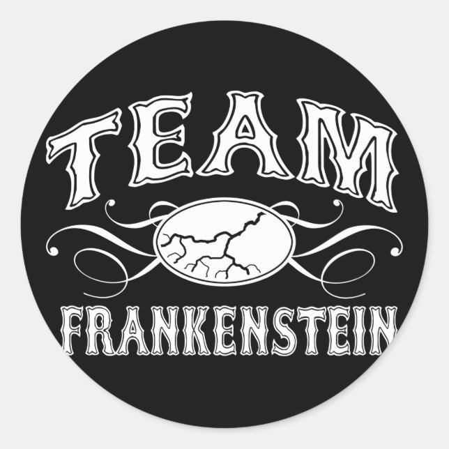 Team Frankenstein Runt Klistermärke (Framsida)