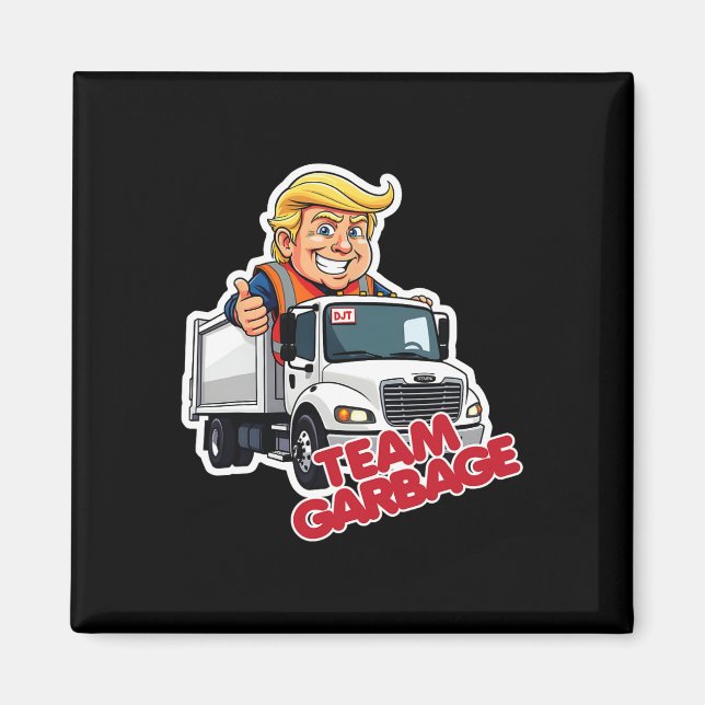 Team Garbyge 2025 Presidentval Söt Trump Magnet (Framsidan)