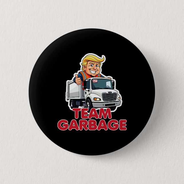 Team Garbyge Donald Trump 2025 Val rolig  Knapp (Framsida)