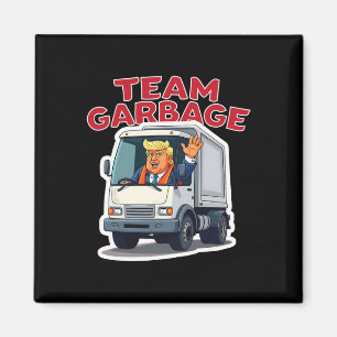 Team Garbyge Roligt Trump Kör En Garbyge Lastbil D Magnet