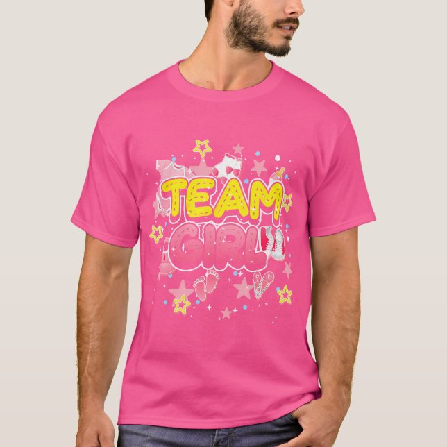 Team Gender Reveals Team Girl Rosa Team T Shirt (Framsida)