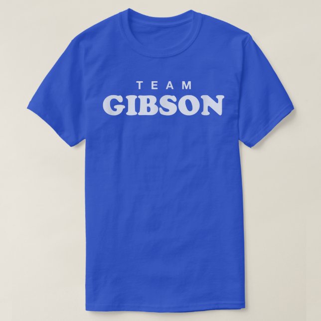 Team Gibson Efternamn Bröllop Surname Bride and Gr T Shirt (Design framsida)