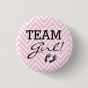 Team Girl Baby Shower Rosa Chevron Knapp