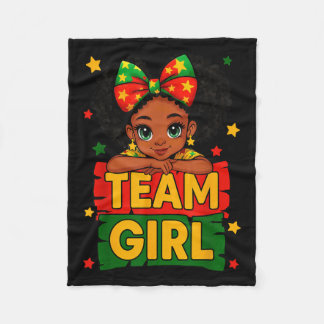 Team Girl Black Kids Gender Reveal Baby Announceme Fleecefilt