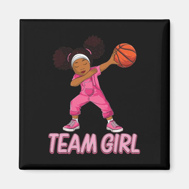 Team Girl Bysketbyll Bbyll Player Magnet (Framsidan)