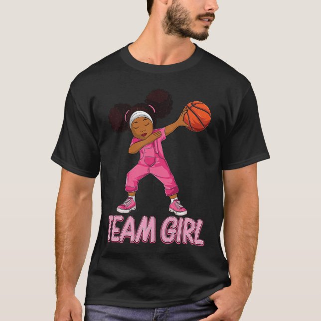 Team Girl Bysketbyll Bbyll Player T Shirt (Framsida)