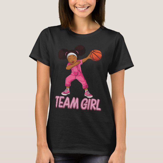 Team Girl Bysketbyll Bbyll Player T Shirt (Framsida)