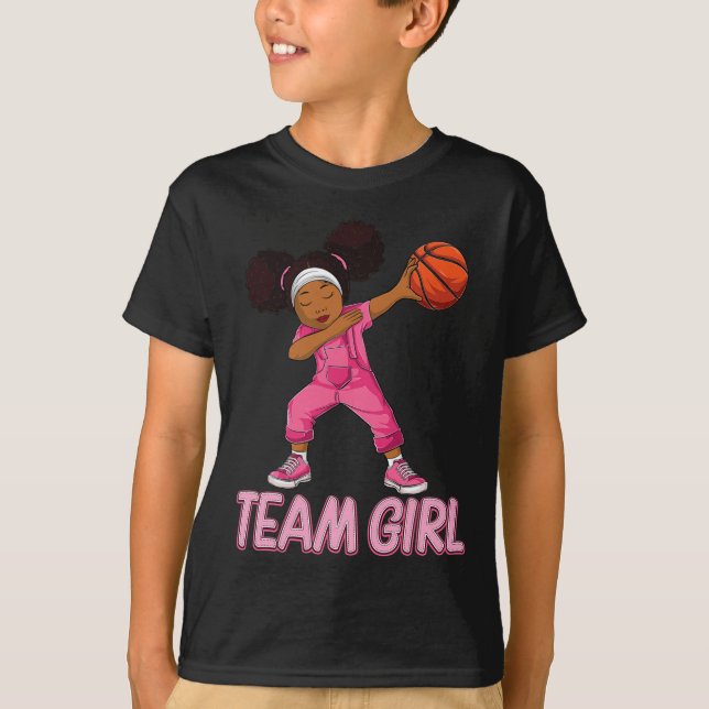 Team Girl Bysketbyll Bbyll Player T Shirt (Framsida)