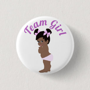 "Team Girl" Cute Baby Gender Reveal Knapp
