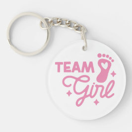Team Girl Cute Girl Baby Shower Acrylic Keychain