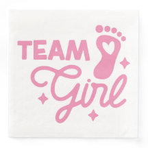 Team Girl Cute Girl Baby Shower Pappersservett