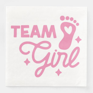 Team Girl Cute Girl Baby Shower Pappersservett