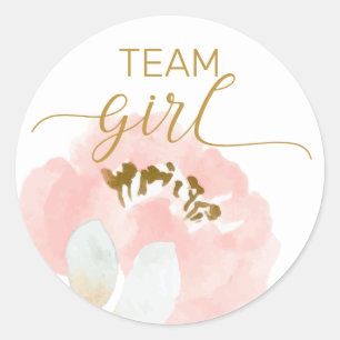 Team Girl gender avslöjar party-klistermärken Runt Klistermärke