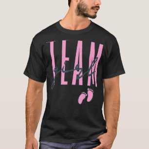 Team Girl Gender Reveal Baby Shower Rosa eller Blu T Shirt