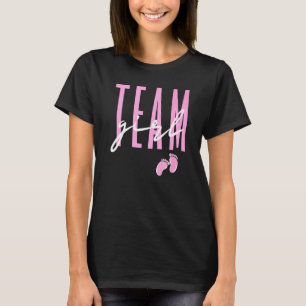 Team Girl Gender Reveal Baby Shower Rosa eller Blu T Shirt