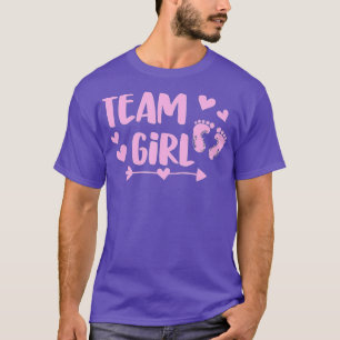 Team Girl Gender Reveal Baby Shower Rosa Feet Arro T Shirt