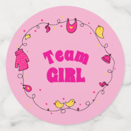 Team Girl Gender Reveal Bord Confetti