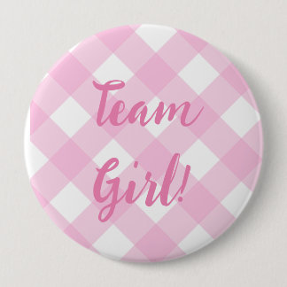 Team Girl, Gender Reveal Button, Rosa Knapp