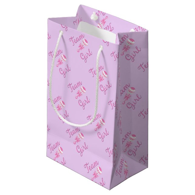 Team Girl Gender Reveal Gift Bag (Framsidan Vinklad)