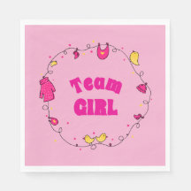 Team Girl Gender Reveal Napkins