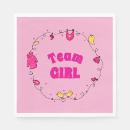 Team Girl Gender Reveal Napkins Pappersservett