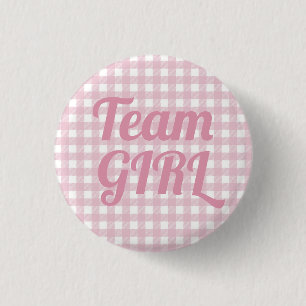 Team Girl Gender Reveal Party Button Small Knapp