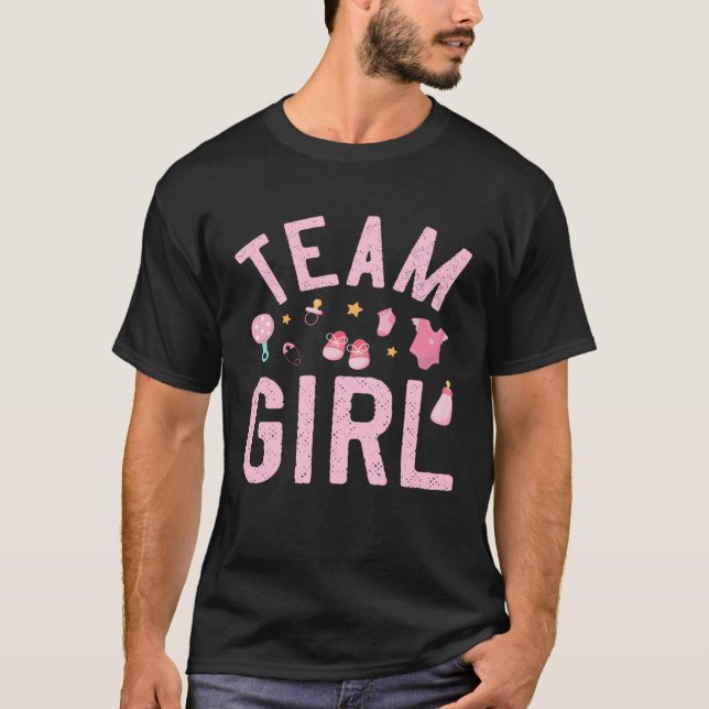 Team Girl  Gender Reveal Party  for Mom and Dad T Shirt (Framsida)
