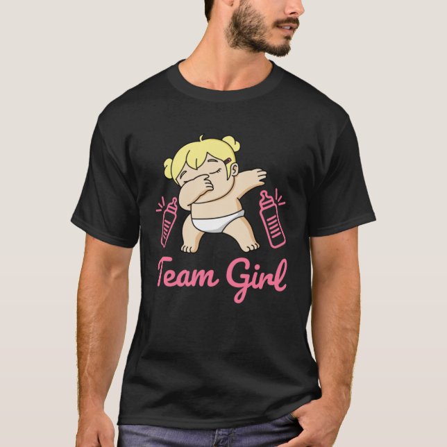 Team Girl Gender Reveal Party Team Pink Baby Annou T Shirt (Framsida)