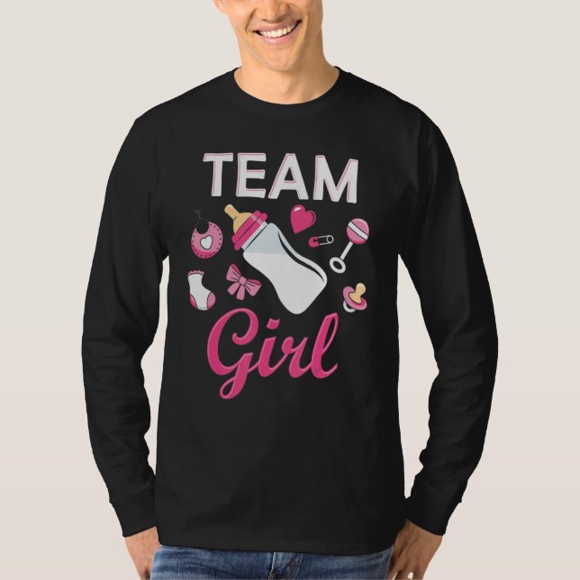 Team Girl Gender Reveal Party Team Pink Baby Annou T Shirt (Framsida)