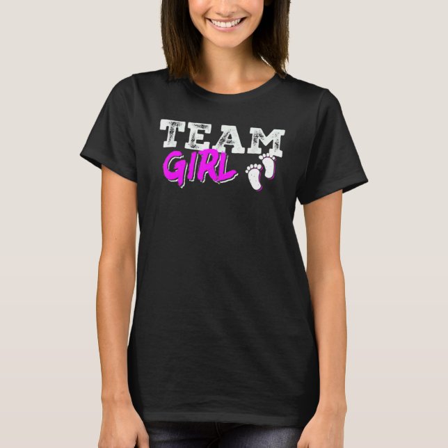 Team Girl Gender Reveal Party Team Pink Baby Annou T Shirt (Framsida)