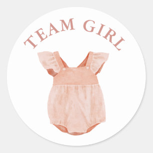 Team Girl Gender Reveal Party Vote Sticker Runt Klistermärke