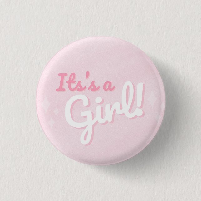 Team Girl Gender Reveal Pin Knapp (Framsida)