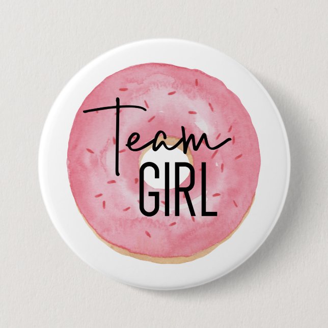 Team Girl Gender Reveal Stift Knapp (Framsida)