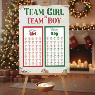 Team Girl: Jul Könsbestämmande Klistermärken