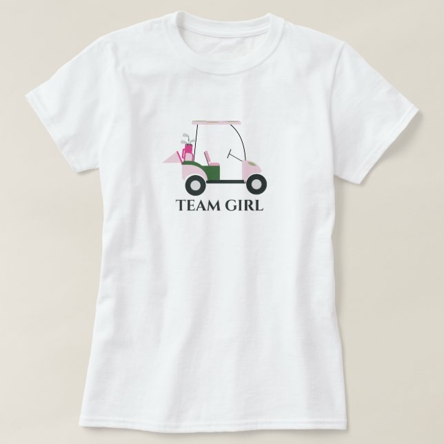 Team Girl Modern Golf Baby Gender Reveal Par-T T Shirt (Design framsida)