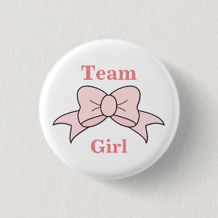 Team Girl Rosa Bow Gender Reveal Knapp
