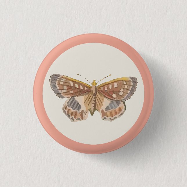 Team Girl Rosa Butterfly Butterfly Button Knapp (Framsida)