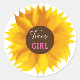 Team Girl Sunsphere, Gender Reveal Party Runt Klistermärke