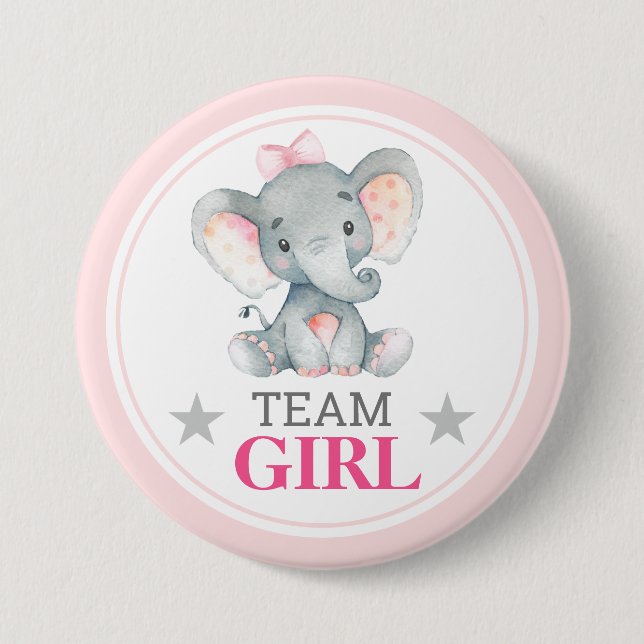 Team Girl Vote Gender Reveal Baby Shower Sprinkle Knapp (Framsida)
