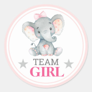 Team Girl Vote Gender Reveal Baby Shower Sprinkle Runt Klistermärke