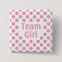 "Team Girl" White Polka Dot Gender Predidence Knapp
