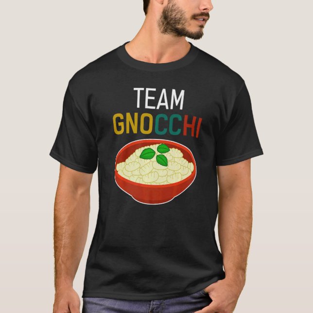 Team Gnocchi Italienska Dumpling Food Humor T Shirt (Framsida)