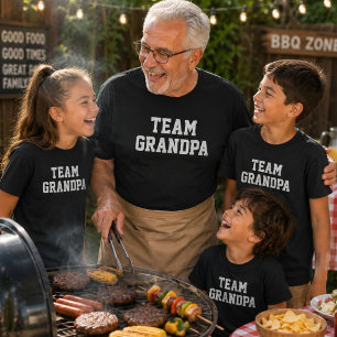 Team Grandpa Matchande Barn Familj Present T Shirt